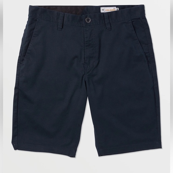 NEW VOLCOM FRICKIN MODERN STRETCH CHINO SHORTS IN DARK NAVY - Picture 1 of 11